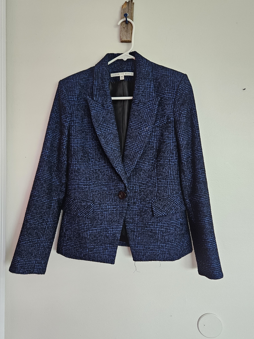 Veronica Beard Navy Plaid Blazer Jacket Size 6